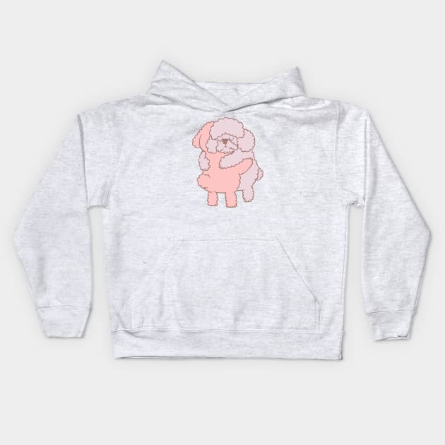 Poodle Hugs Kids Hoodie by huebucket